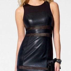 Sexy Leather-Like Black Dress